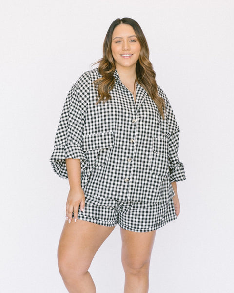 Lounge Set // Black Gingham