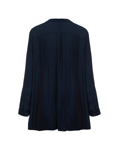 Swing Back Zip Top- French Navy