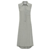 Sleeveless Shirt Dress- Stiletto Print
