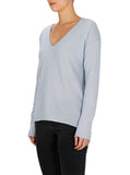 Superluxe Self Roll V-Neck- Pale Blue