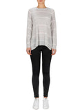 Superluxe Stripes Sweater- Grey Marle/ Ivory