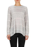 Superluxe Stripes Sweater- Grey Marle/ Ivory