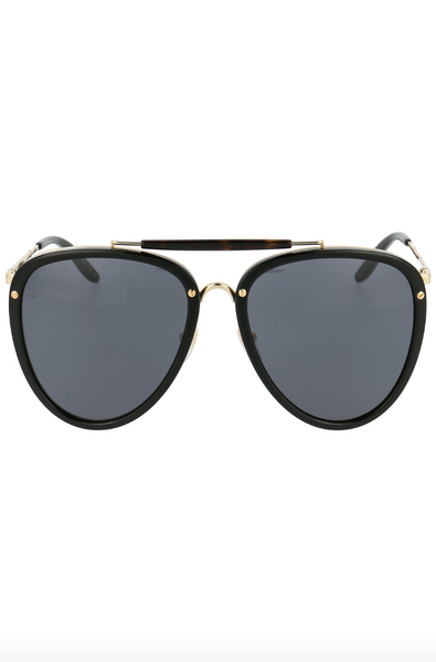 GG0672S001 - Black Aviators with Black Lens