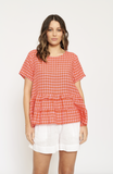 Toffee Tee In Blush Gingham