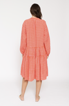 Amelia Linen Dress In Blush Gingham