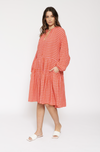 Amelia Linen Dress In Blush Gingham