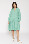 Amelia Linen Dress In Spearmint Gingham