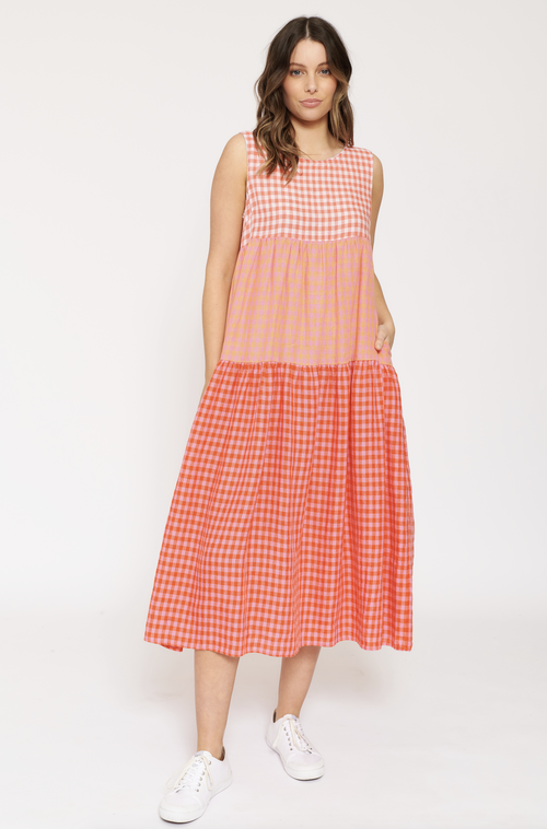 Splice Rosa Dress In Watermelon Gingham