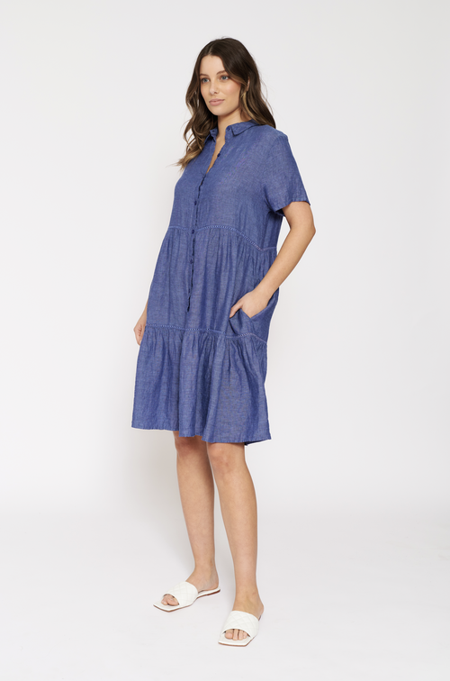 Lacey Hazel Dress In Denim