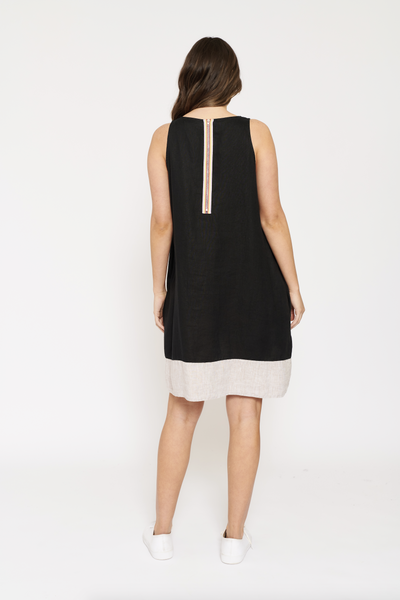 Lenna Linen Dress In Black