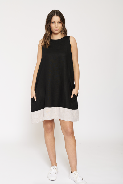 Lenna Linen Dress In Black