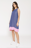 Lenna Linen Dress In Denim