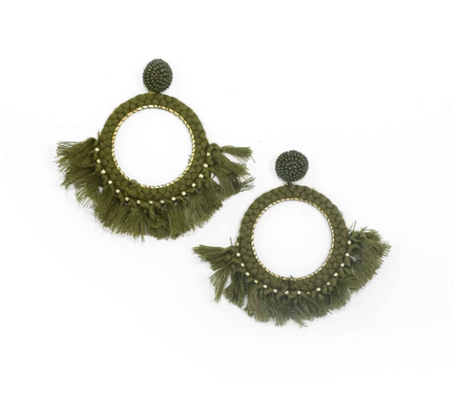 Kasja Earrings- Olive