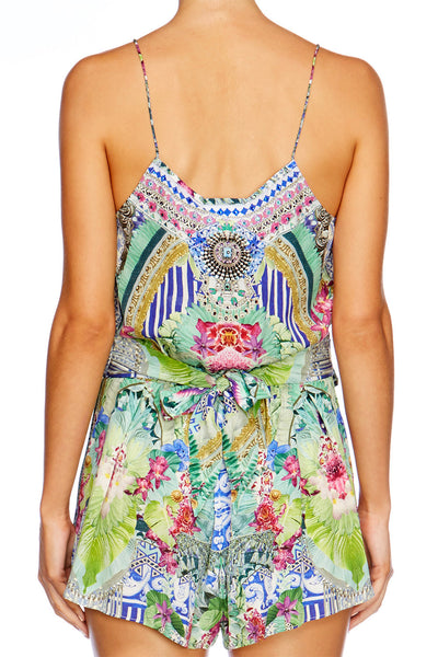 Shoestring Strap Playsuit- Bahia Bliss