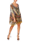 Short Round Neck Kaftan- The Caravan