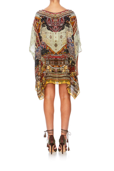 Short Round Neck Kaftan- The Caravan