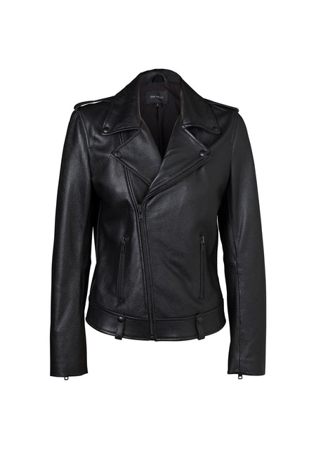 Leather Biker Jacket- Black