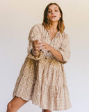 Avalon Smock Dress- Caramel Gingham