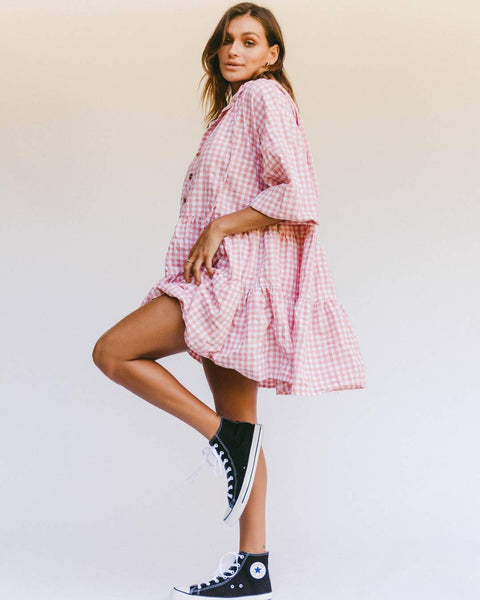 Avalon Smock Dress- Candy Gingham