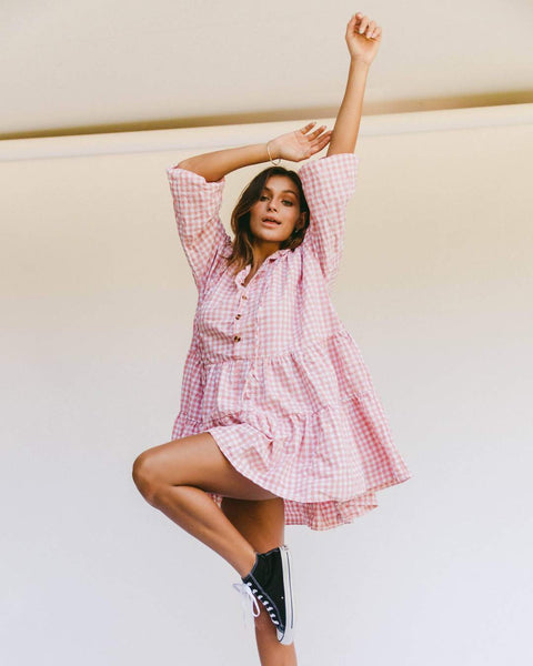 Avalon Smock Dress- Candy Gingham