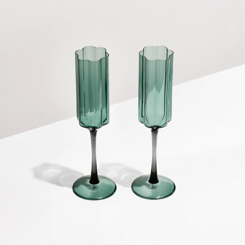 Two Wave Flutes- Teal