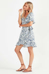 Cameli Wrap Dress- Blue