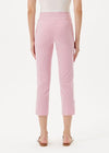 25inch Crop Pant with Button Detail in Pink White Stripe