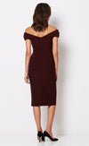 Cindy Off Shoulder Dress- Wine