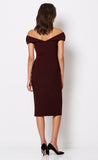 Cindy Off Shoulder Dress- Wine