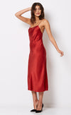 Girl Talk Slip Dress- Crimson