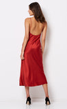 Girl Talk Slip Dress- Crimson