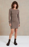 Riviera Knit L/S Mini Dress- Slit