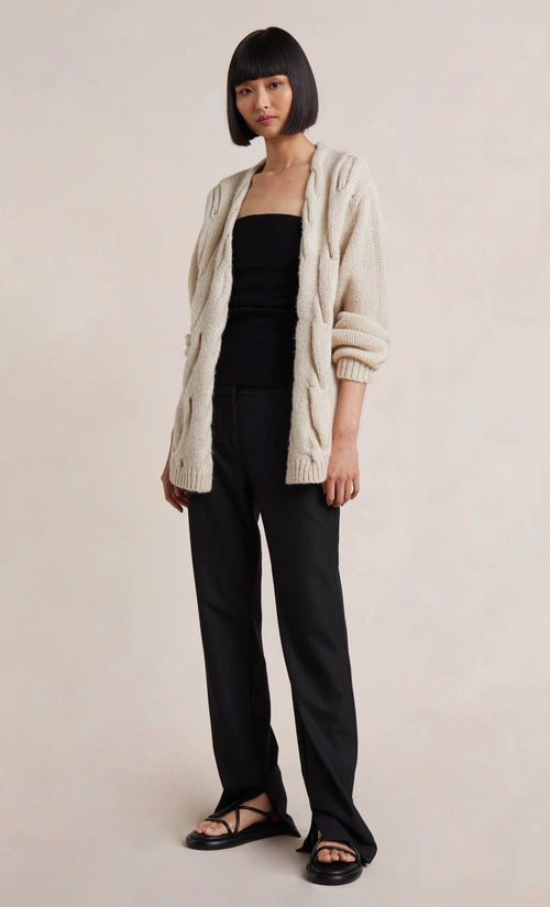 Romana Knit Cardigan- Ivory Marle