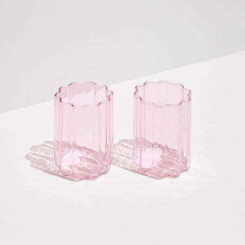 Two Wave Glasses- Pink