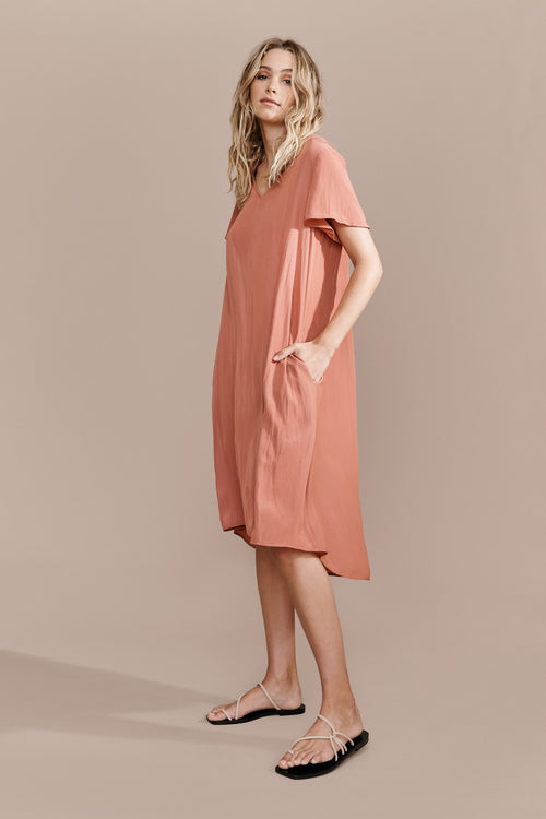 Tjana Tee Dress- Earthy Pink