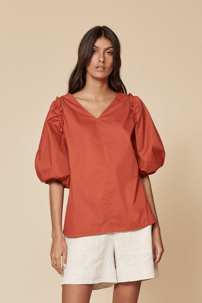 Iver Top in Red Ochre