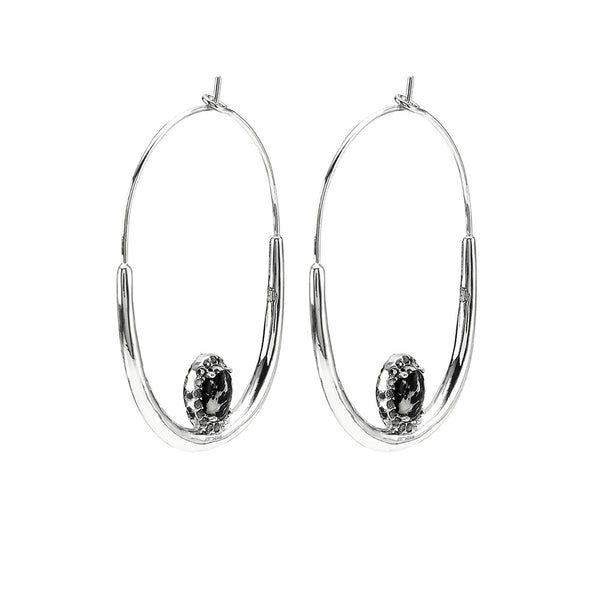 Wildest Dreams Hoop Earrings- Black Marble