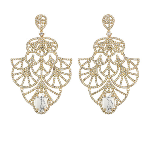 Wildest Dreams Ornate Earring- White Howlite