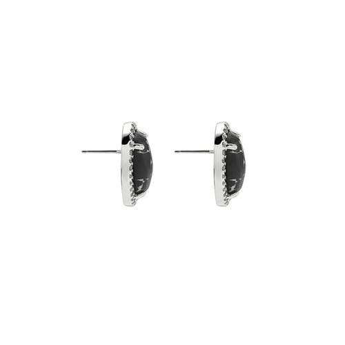 Wildest Dreams Stud Earrings- Black Marble