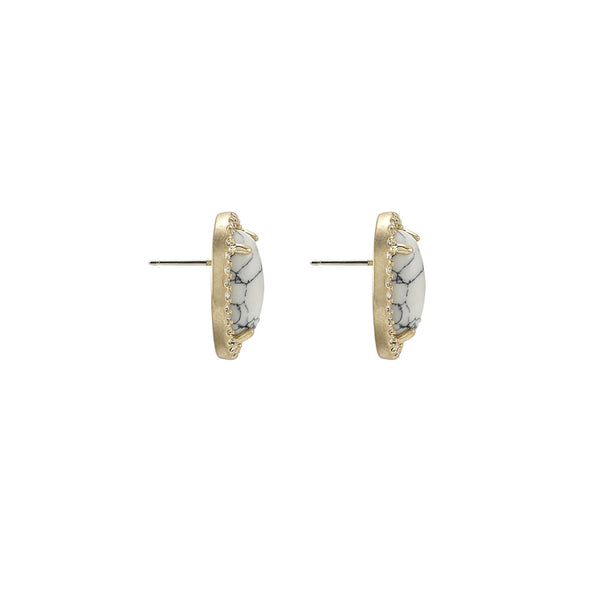 Wildest Dreams Stud Earrings- White Howlite