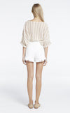 Zed Fray Denim Shorts- Cream