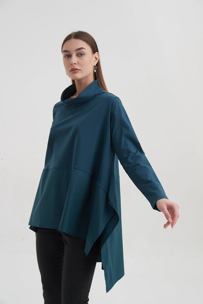 Cowl Neck Ava Top- Teal