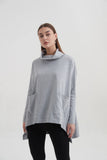 Boxy Pocket Top- Grey Marle