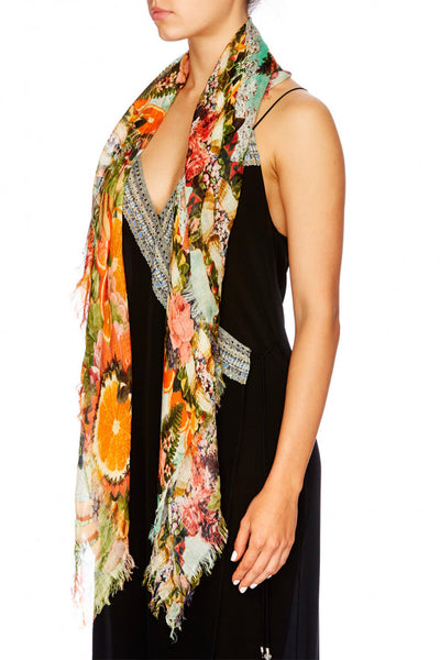 Sheer Scarf W Raw Edge- Samba Salada