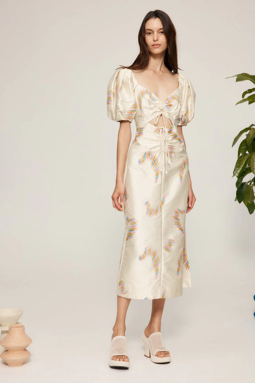 Emery Embroidered Midi Dress