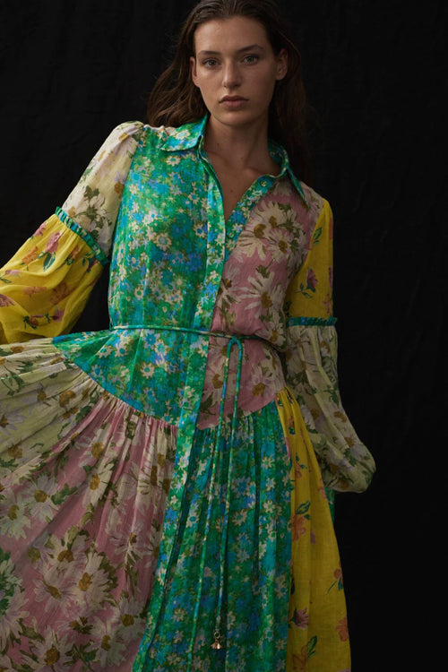 KENZIE PATCHWORK SHIRTDRESS