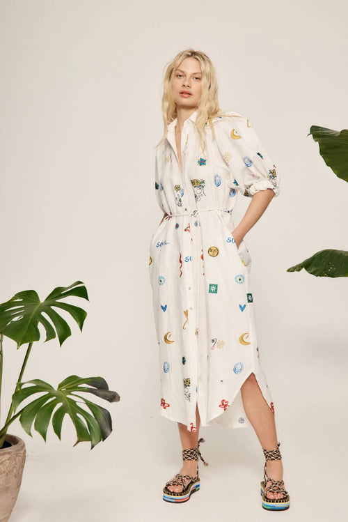 Soleil Embroidered Shirtdress