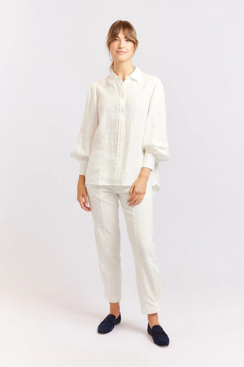 SOHO LINEN SHIRT IN IVORY