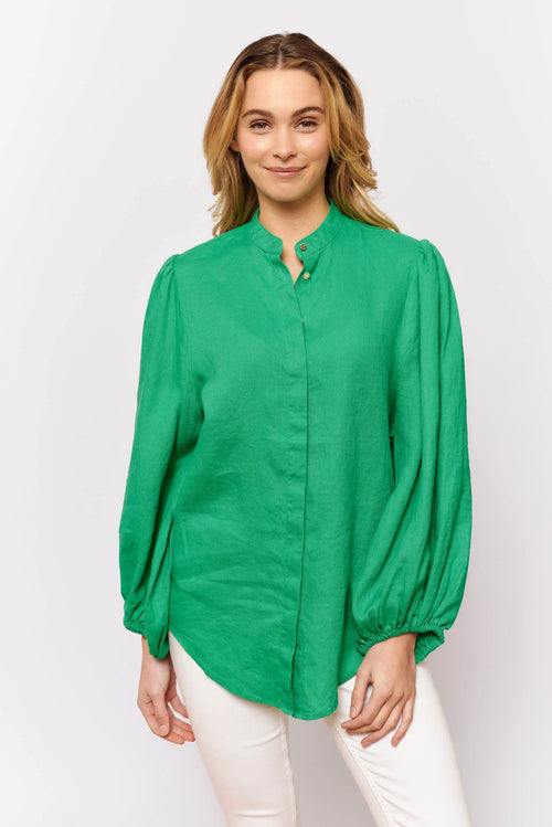 Charade Shirt In Emerald Linen