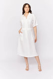 Hepburn Dress In Snow Linen